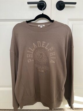Garage Taupe Philadelphia College Embroidered Crewneck